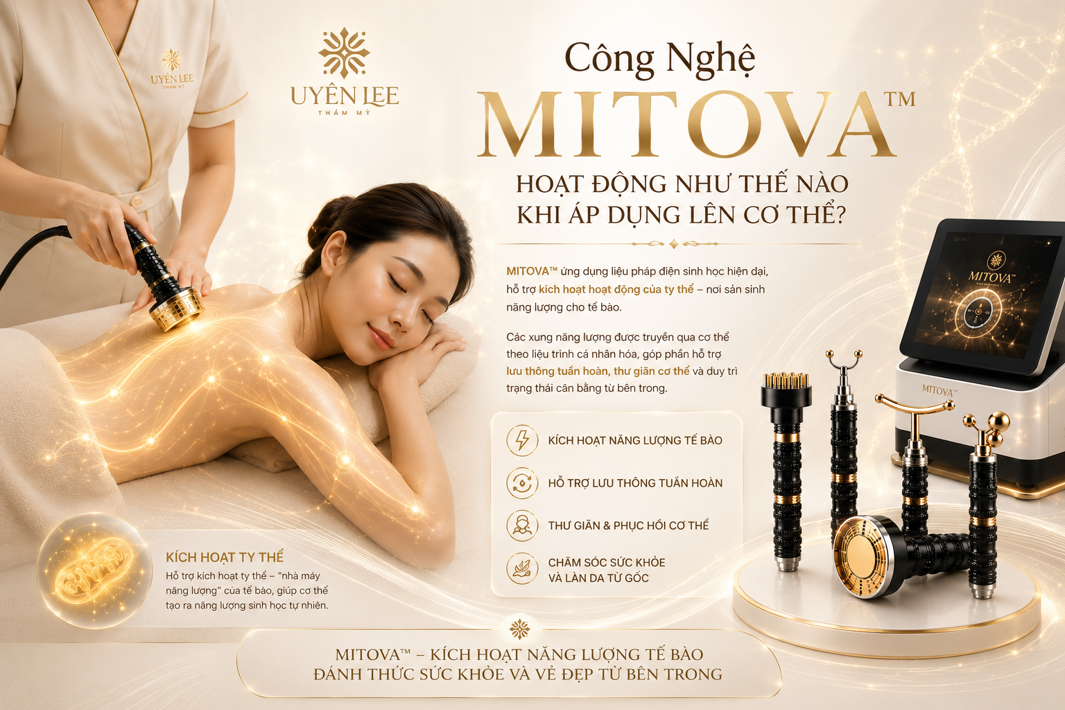 Công Nghệ MITOVA™ Hoạt Động Như Thế Nào Khi Áp Dụng Lên Cơ Thể?